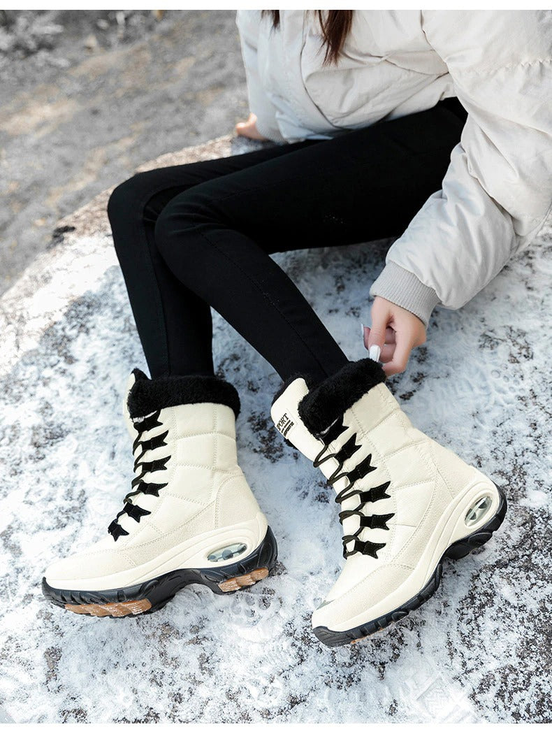 Riemot Bottes De Neige Imperméables Homme/Femme - Fourrure Chaude, Semelle Antidérapante TPR, Cuir PU Hiver