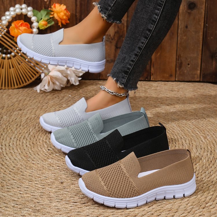 Chaussures décontractées plates en maille respirante