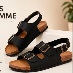 Sandale homme en cuir avec technologie d’amorti intégrée