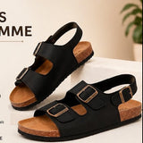 Sandale homme en cuir avec technologie d’amorti intégrée