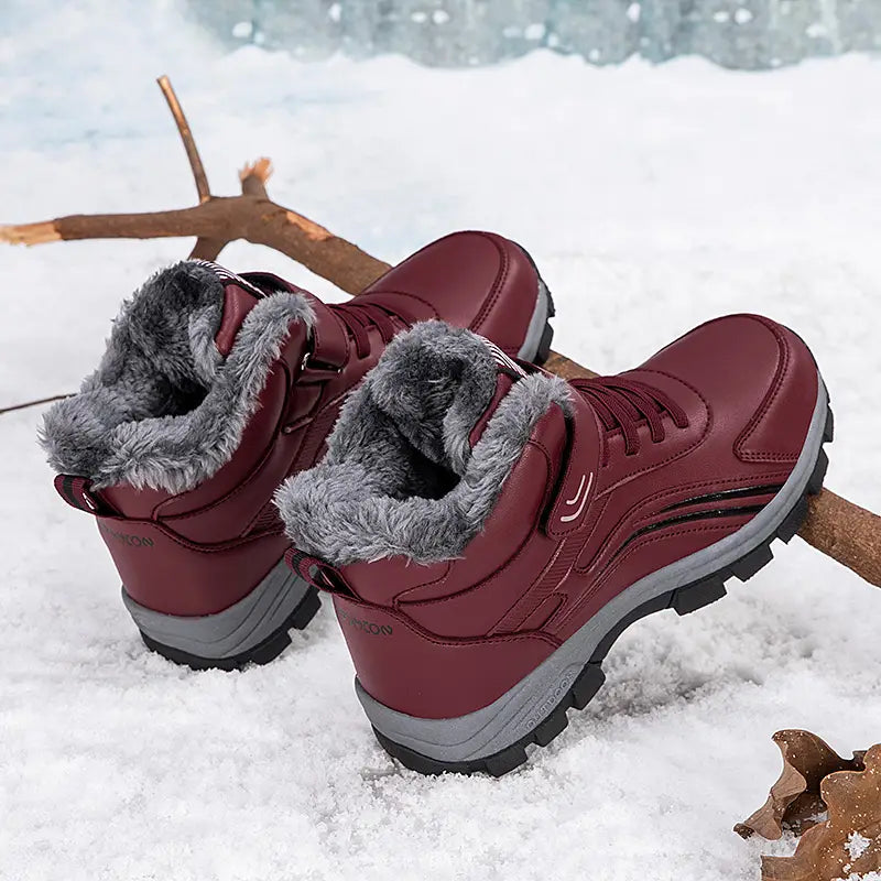 Bottes de neige antidérapantes, élégantes et chaudes, avec peluche, destinées aux chaussures d'extérieur confortables