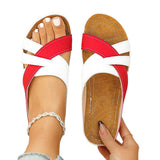 Sandales à talon compensé pour femme à motif uni