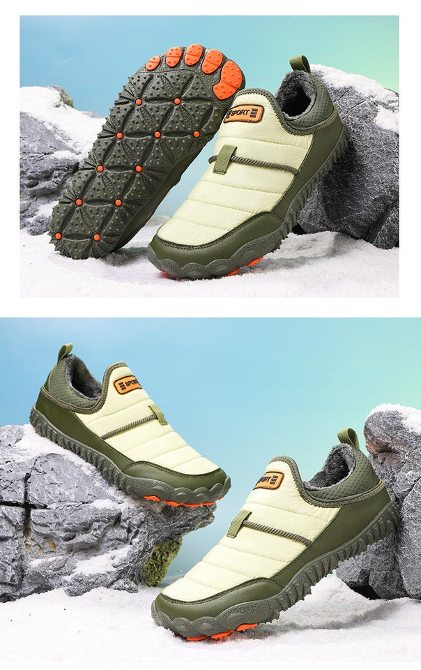 Chaussures de neige outdoor pour couple, décontractées, antidérapantes, doublées en velours et chaudes en coton