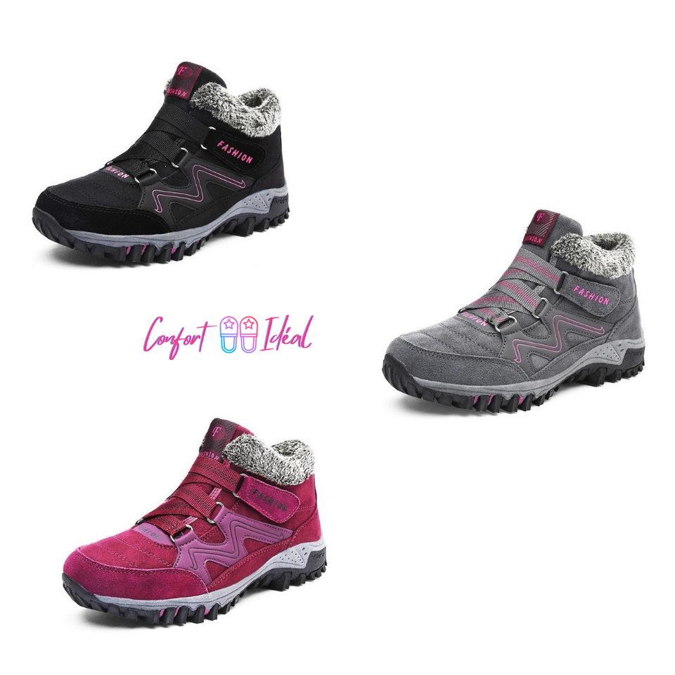 Bottines antidérapantes chaudes et confortables pour femmes