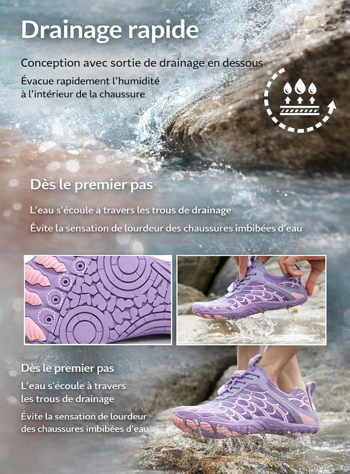 Chaussures de marche aquatique à cinq doigts Unisexe