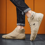 Élégance Hivernale - Bottes en Cuir Pour Hommes