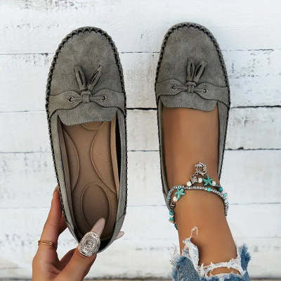 Mocassins à bout rond pour femme, antidérapants, souples et confortables