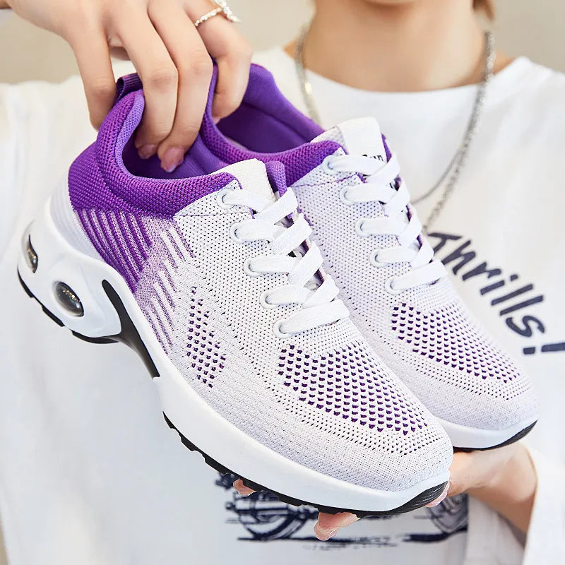 Chaussures de running confortables en maille Flyknit pour femme – Grandes tailles