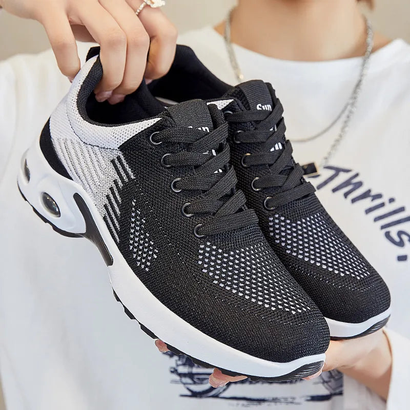 Chaussures de running confortables en maille Flyknit pour femme – Grandes tailles