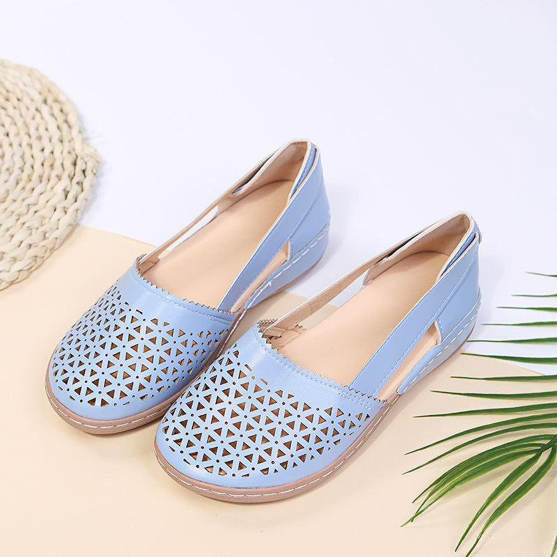 chaussures compensées ajourées