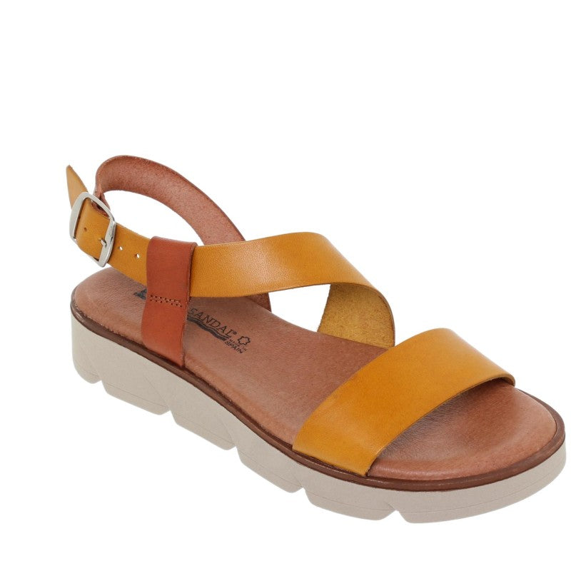 Sandales compensées en cuir pour femme – Talon 3 cm & semelle confort