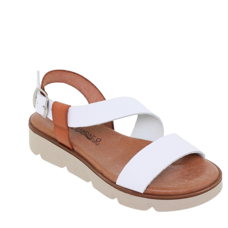 Sandales compensées en cuir pour femme – Talon 3 cm & semelle confort