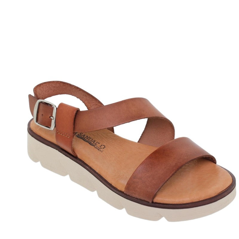 Sandales compensées en cuir pour femme – Talon 3 cm & semelle confort