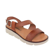 Sandales compensées en cuir pour femme – Talon 3 cm & semelle confort