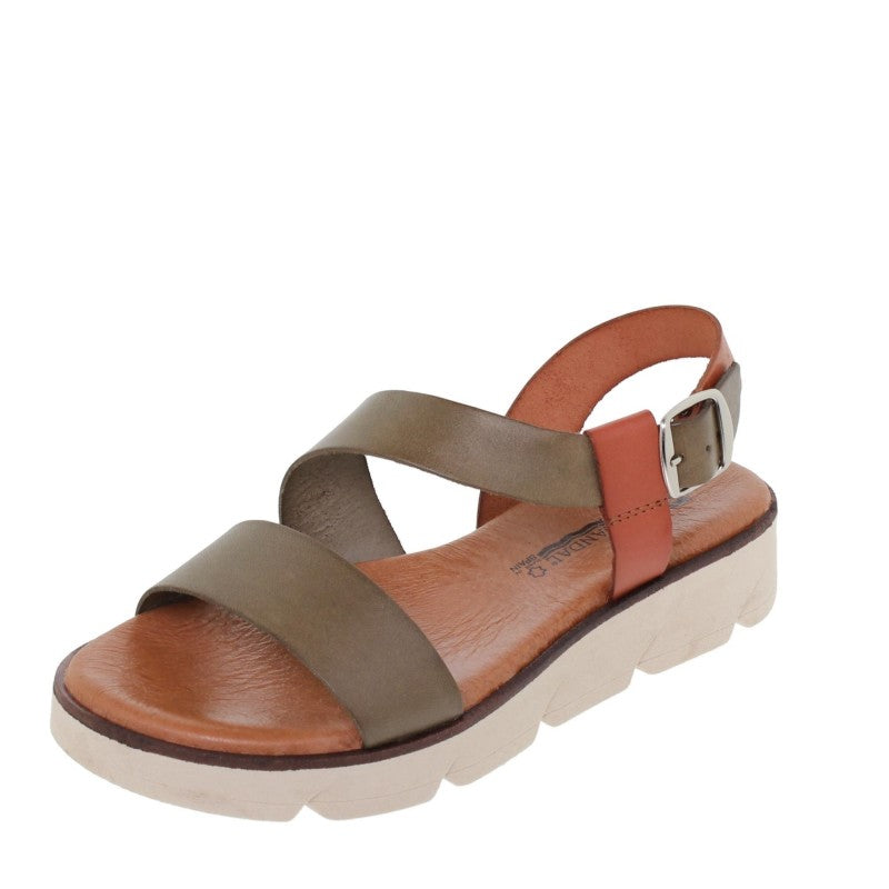 Sandales compensées en cuir pour femme – Talon 3 cm & semelle confort