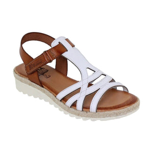 Sandale blanche en cuir – compensée de 3,5 cm