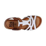 Sandale blanche en cuir – compensée de 3,5 cm