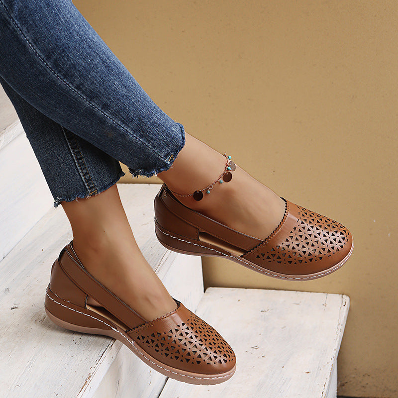 chaussures compensées ajourées