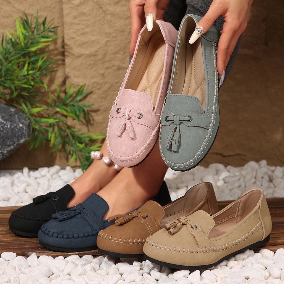 Mocassins à bout rond pour femme, antidérapants, souples et confortables