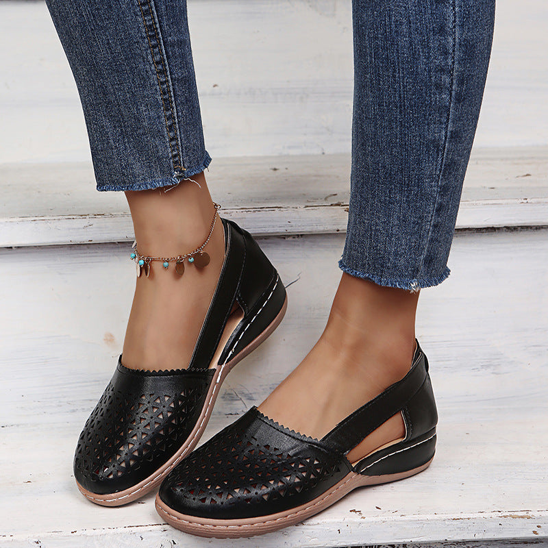 chaussures compensées ajourées