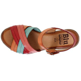 Sandales compensées femme en cuir multicolore – Talon 4,5 cm