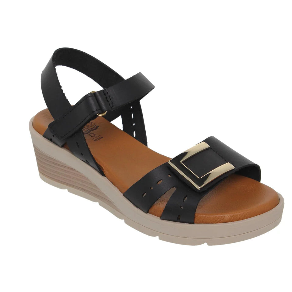 Sandales confortables en cuir pour femme avec bride réglable