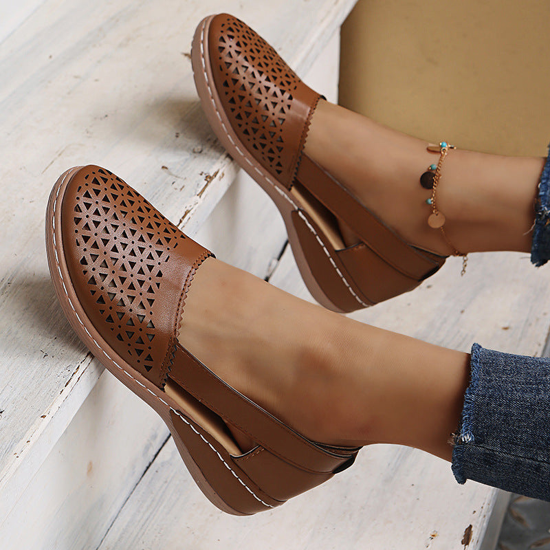 chaussures compensées ajourées