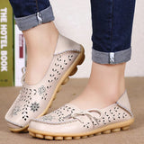 Mocassins à talons bas pour les femmes, avec lacets et petits œillets