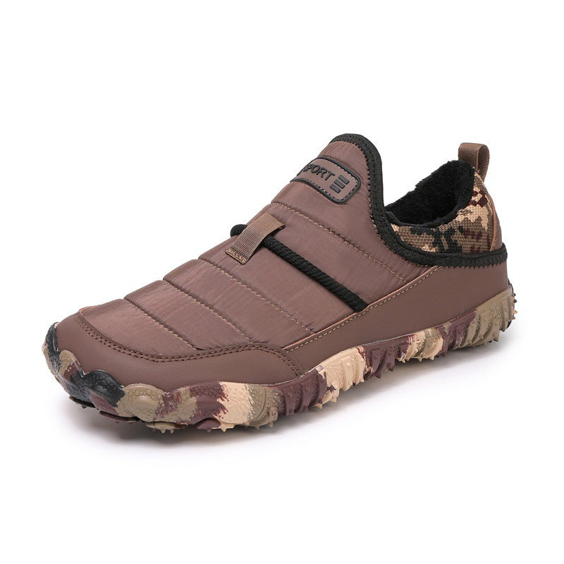 Chaussures de neige outdoor pour couple, décontractées, antidérapantes, doublées en velours et chaudes en coton