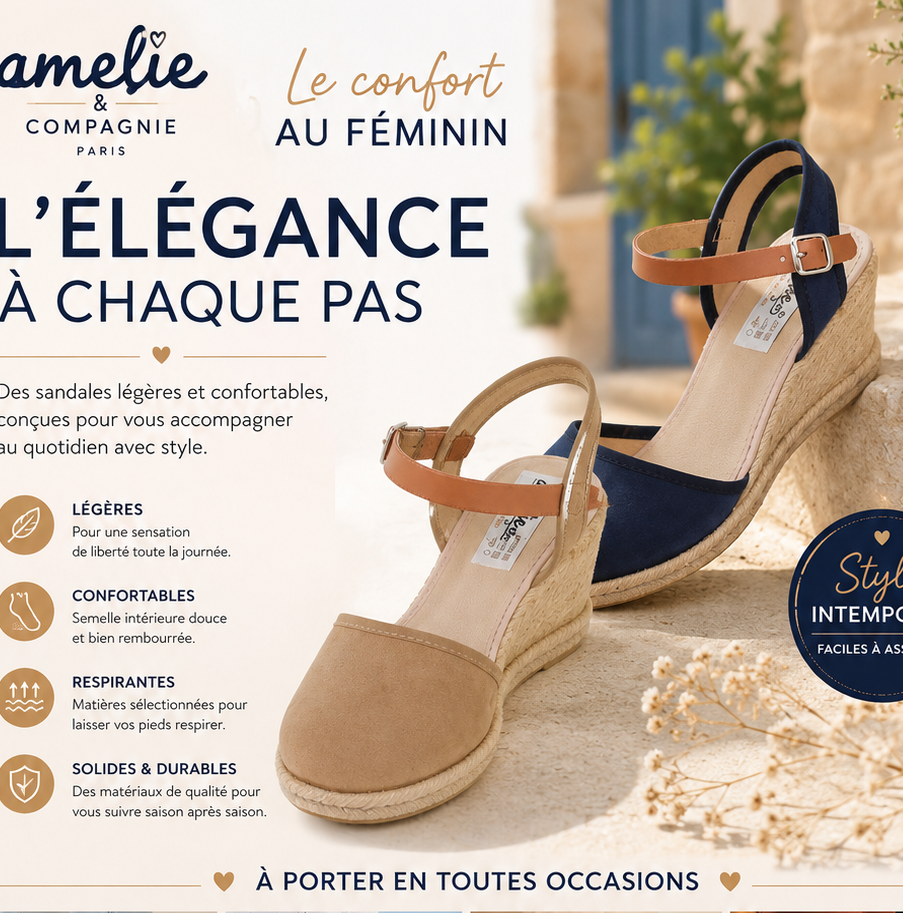 Sandales compensées : confort et féminité