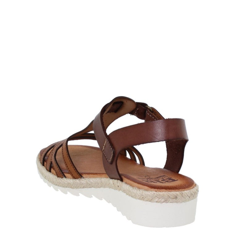 Sandale blanche en cuir – compensée de 3,5 cm