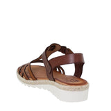 Sandale blanche en cuir – compensée de 3,5 cm