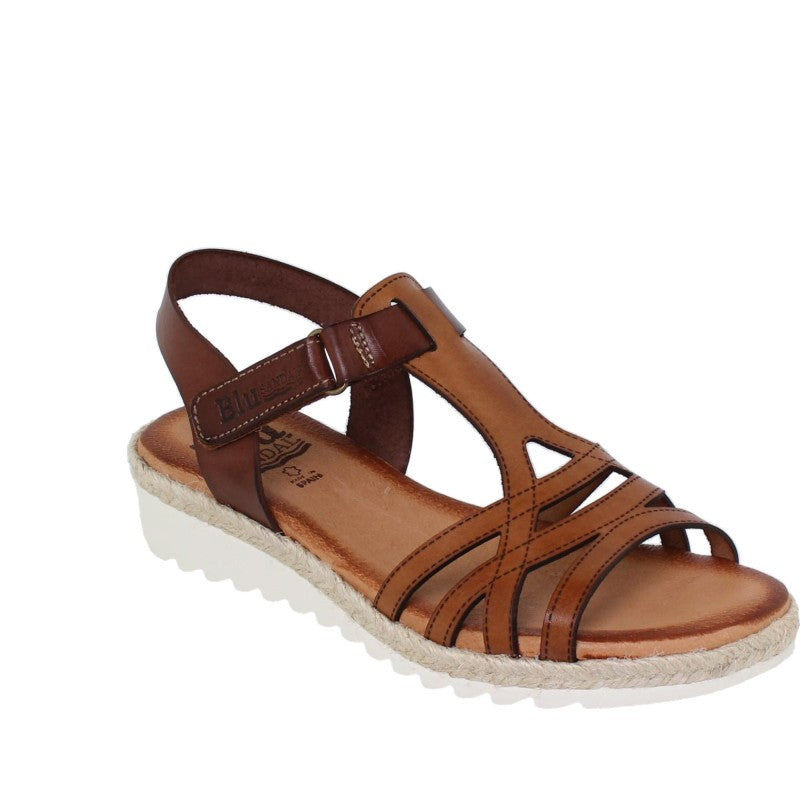 Sandale blanche en cuir – compensée de 3,5 cm