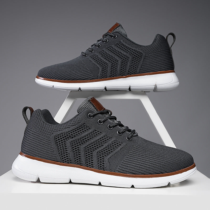Baskets homme en maille respirante à lacets – Marche & sport