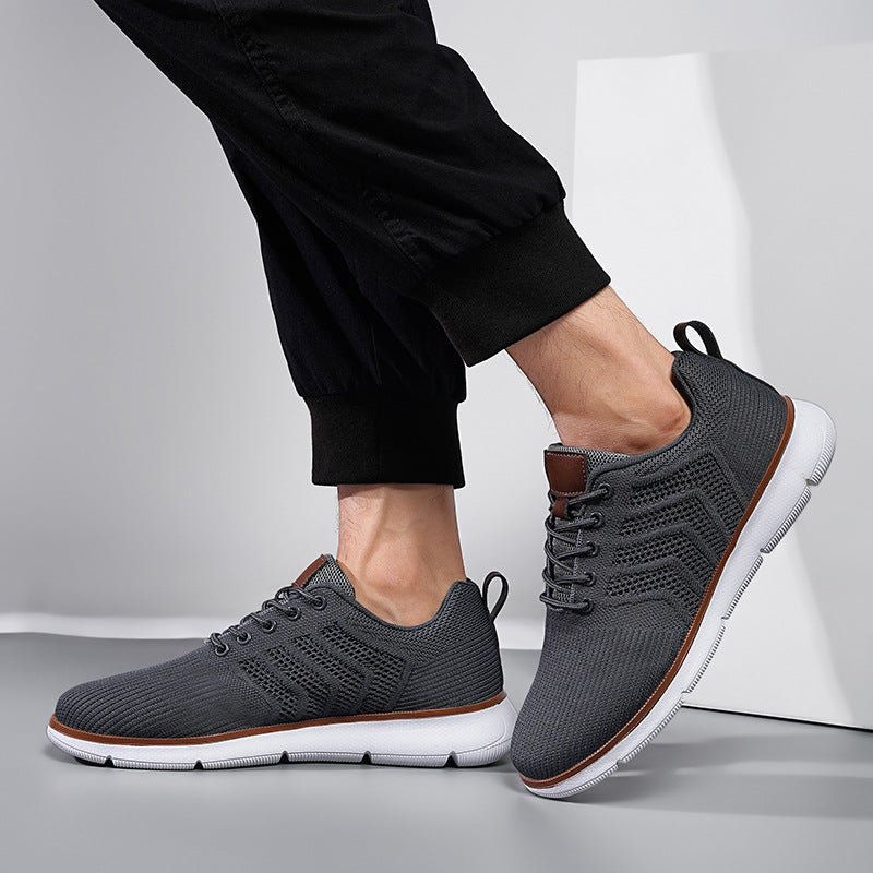 Baskets homme en maille respirante à lacets – Marche & sport