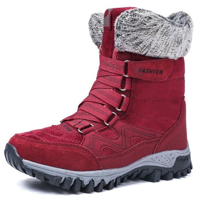 Bottes D'hiver Femme Rokiemen - Chaussures De Trekking Imperméables Et Chaudes - Semelle Antidérapante - Pour Randonnée, Neige, Outdoor - Style Décontracté Avec Fermeture éclair