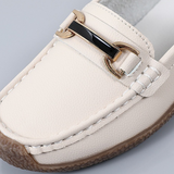 mocassins élégants et polyvalents avec boucle en métal pour femme