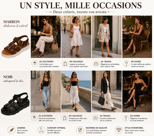Sandales confortables à boucles
