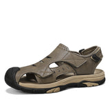 Atmungsaktive Herren-Strandsandalen aus Leder