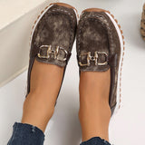 Chaussures décontractées à semelle épaisse et boucle métallique