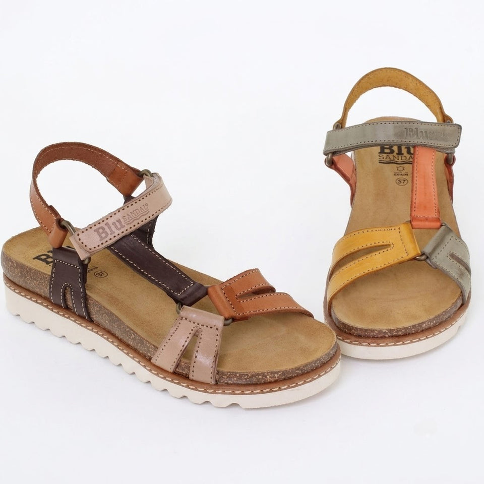 Sandales confort femme en cuir multicolore – Confort & Élégance