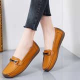mocassins élégants et polyvalents avec boucle en métal pour femme