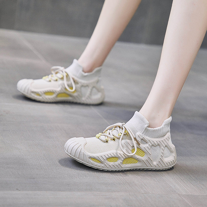 Baskets femme tendance à semelle épaisse en maille