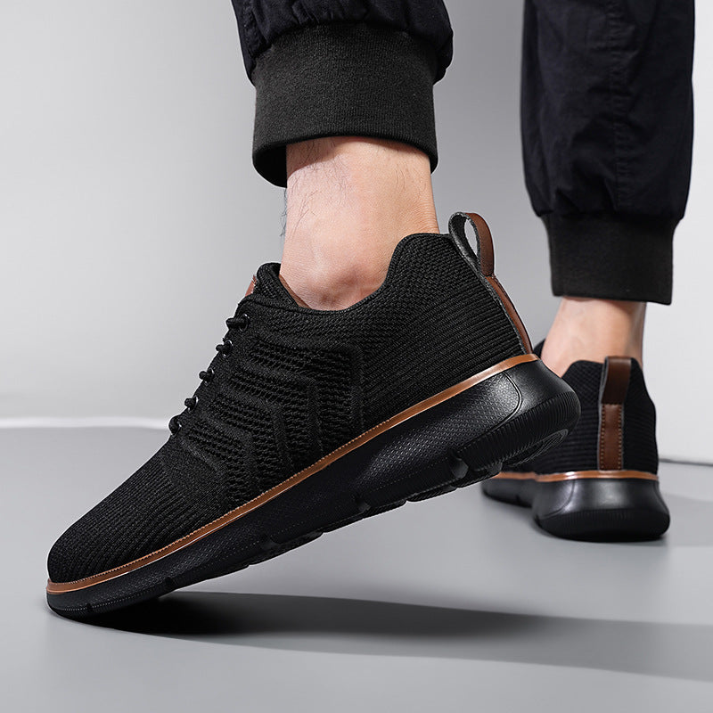 Baskets homme en maille respirante à lacets – Marche & sport