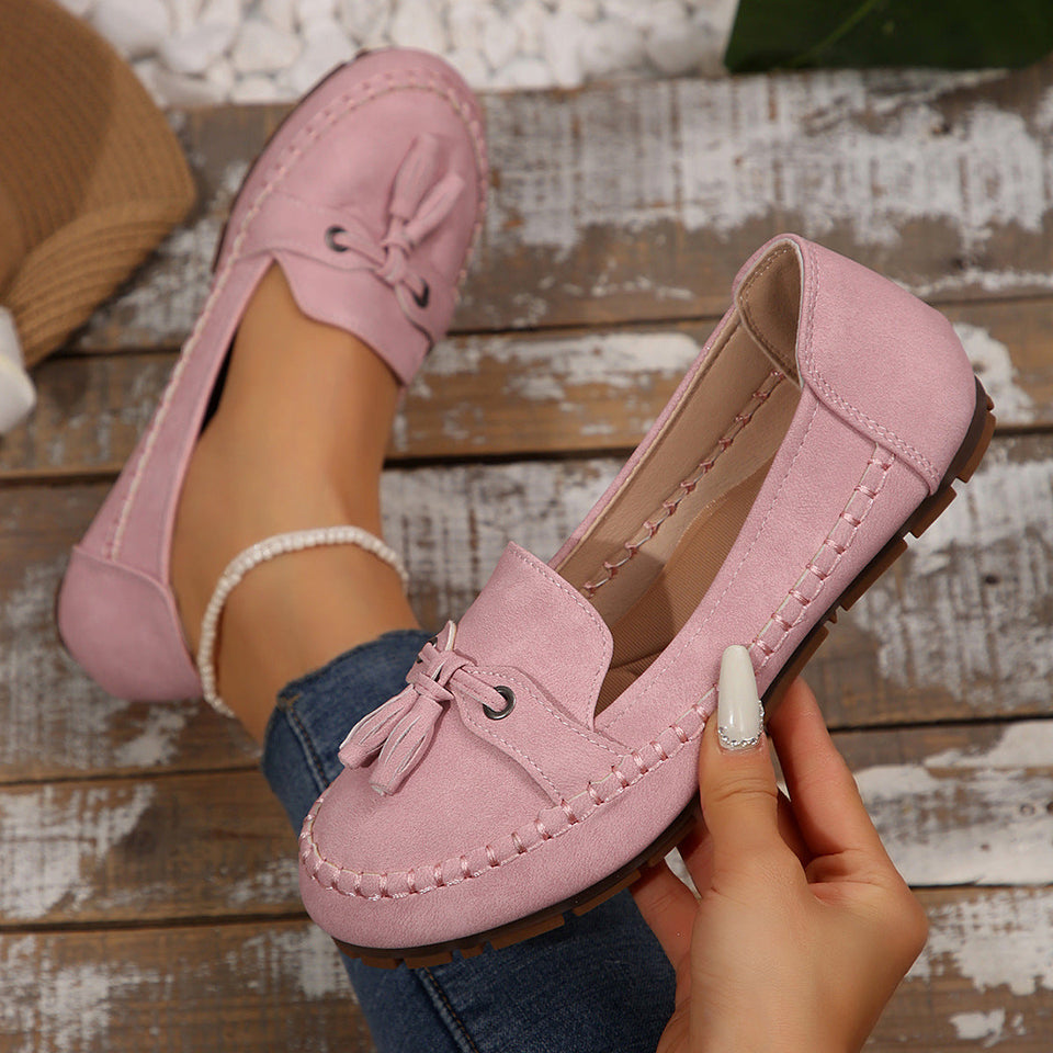 Mocassins à bout rond pour femme, antidérapants, souples et confortables