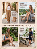 Sandale en Cuir Confort Femme à Scratch