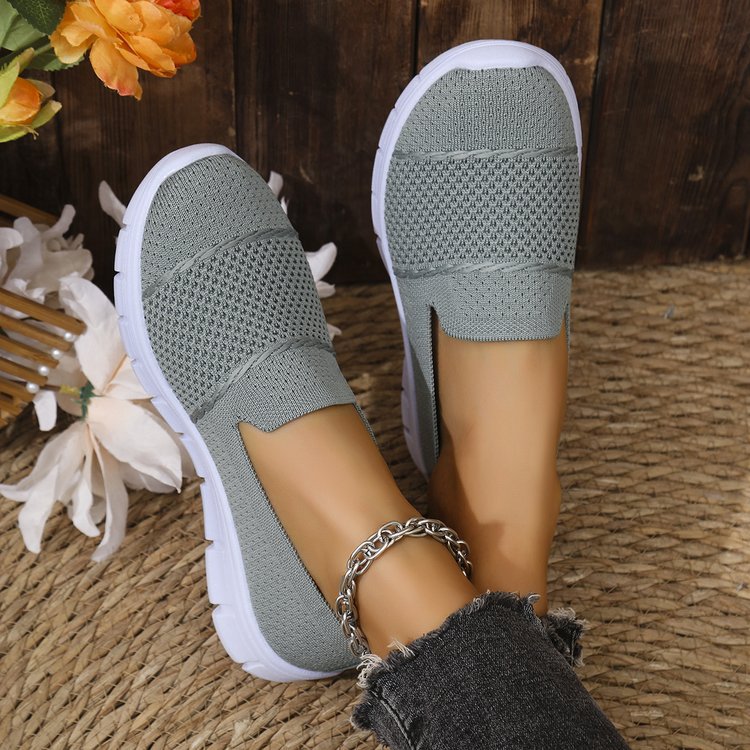 Chaussures décontractées plates en maille respirante
