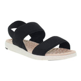 Sandale plate ultra-douce avec double bride élastique pour femmes