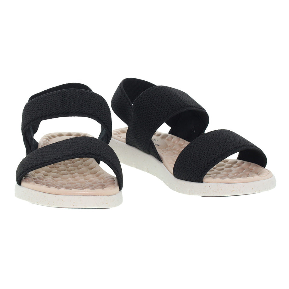 Sandale plate ultra-douce avec double bride élastique pour femmes