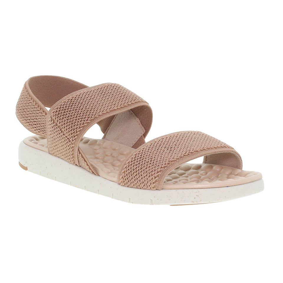 Sandale plate ultra-douce avec double bride élastique pour femmes